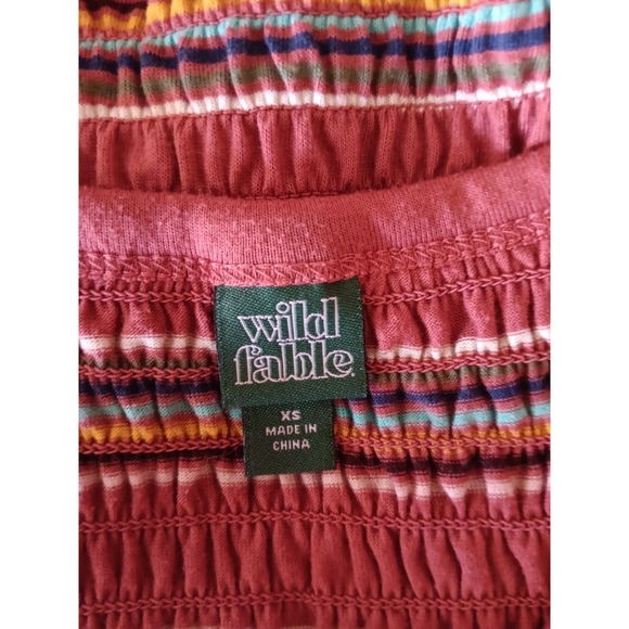Wild Fable Striped Smocked Crop Top - Picture 5 of 6